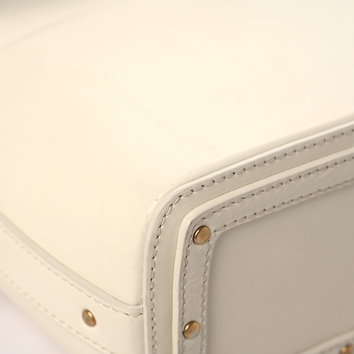 Smooth Calfskin Mini Roy Bucket Bag Natural White