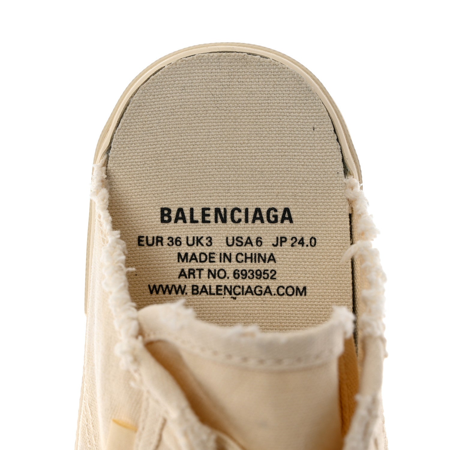 Balenciaga Canvas Womens Paris Sneaker Mules 36 White 6 of 8