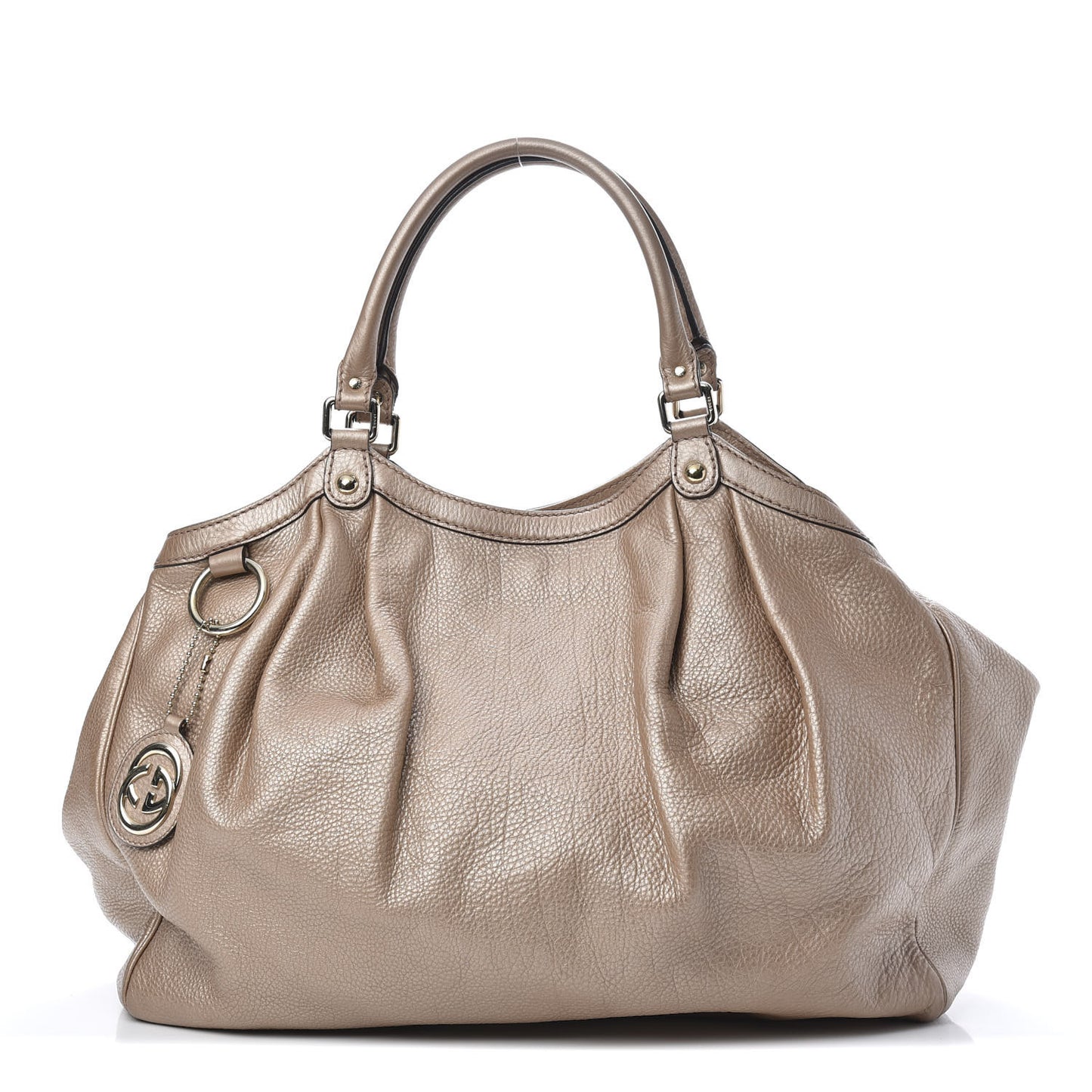 Metallic Cellarius Calfskin Large Sukey Tote Winter Rose