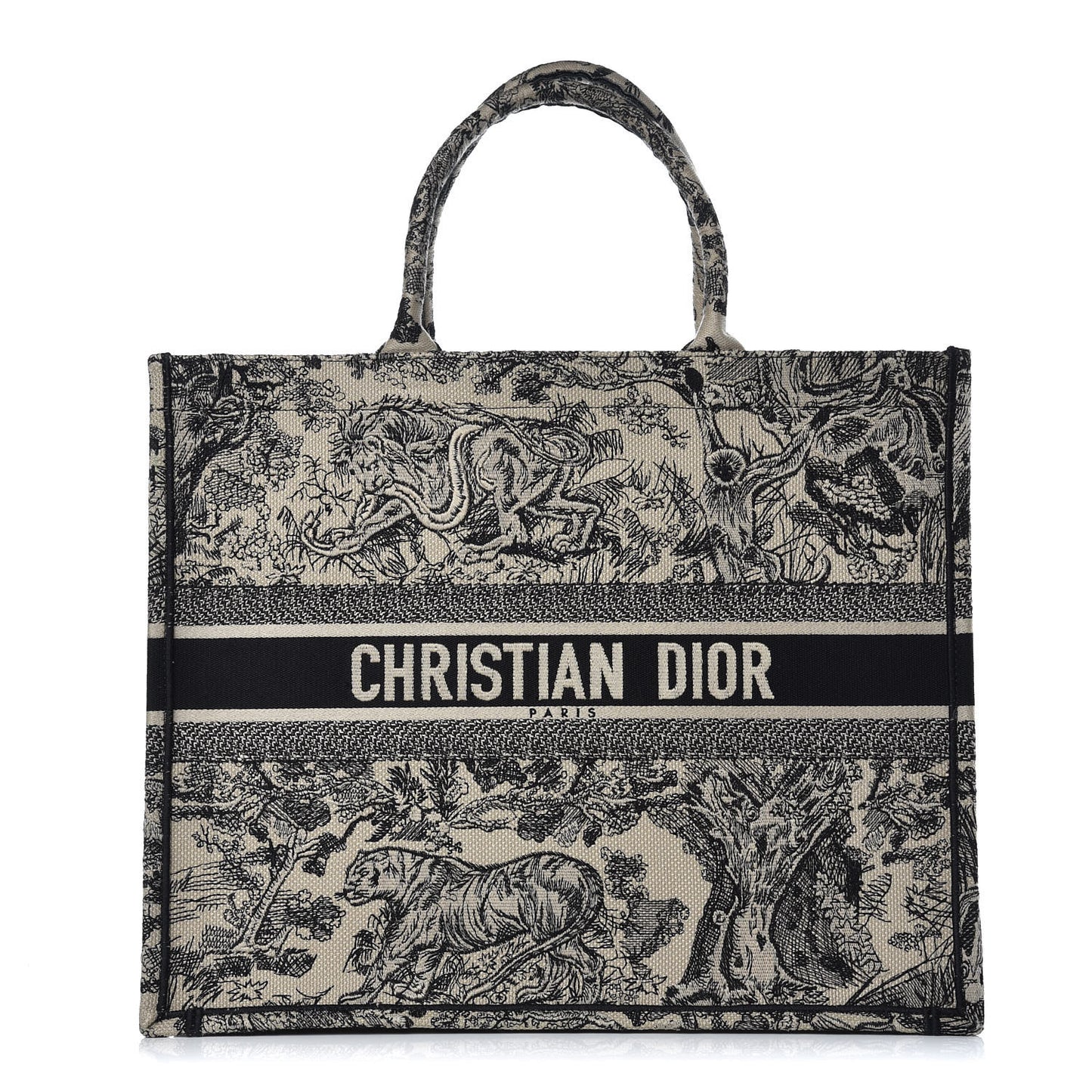 Canvas Embroidered Large Dioriviera Toile De Jouy Book Tote Blue
