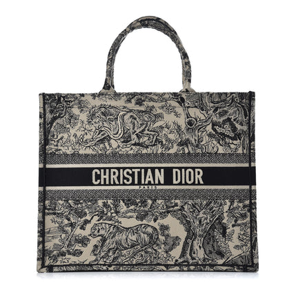 Christian Dior Canvas Embroidered Large Dioriviera Toile De Jouy Book Tote Blue 1 of 11