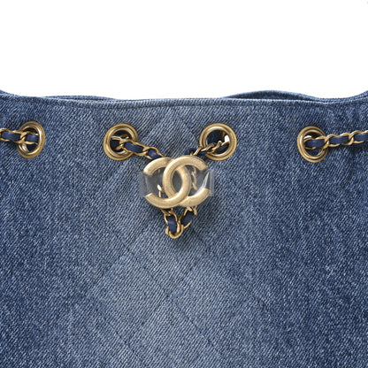 Chanel Washed Denim Quilted Mini Chanel 25 Handbag Blue 16 of 22
