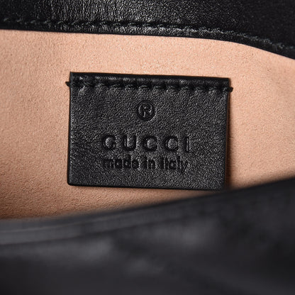 Gucci Calfskin Matelasse Super Mini GG Marmont Shoulder Bag Black 6 of 9