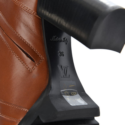 Louis Vuitton Calfskin Monogram Star Trail Ankle Boots 36 Cognac 7 of 12