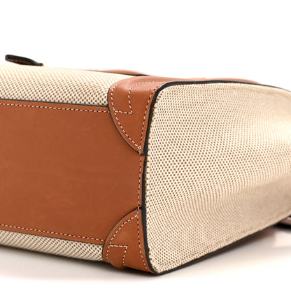 Celine Textile Smooth Calfskin Nano Luggage Tan White 11 of 14