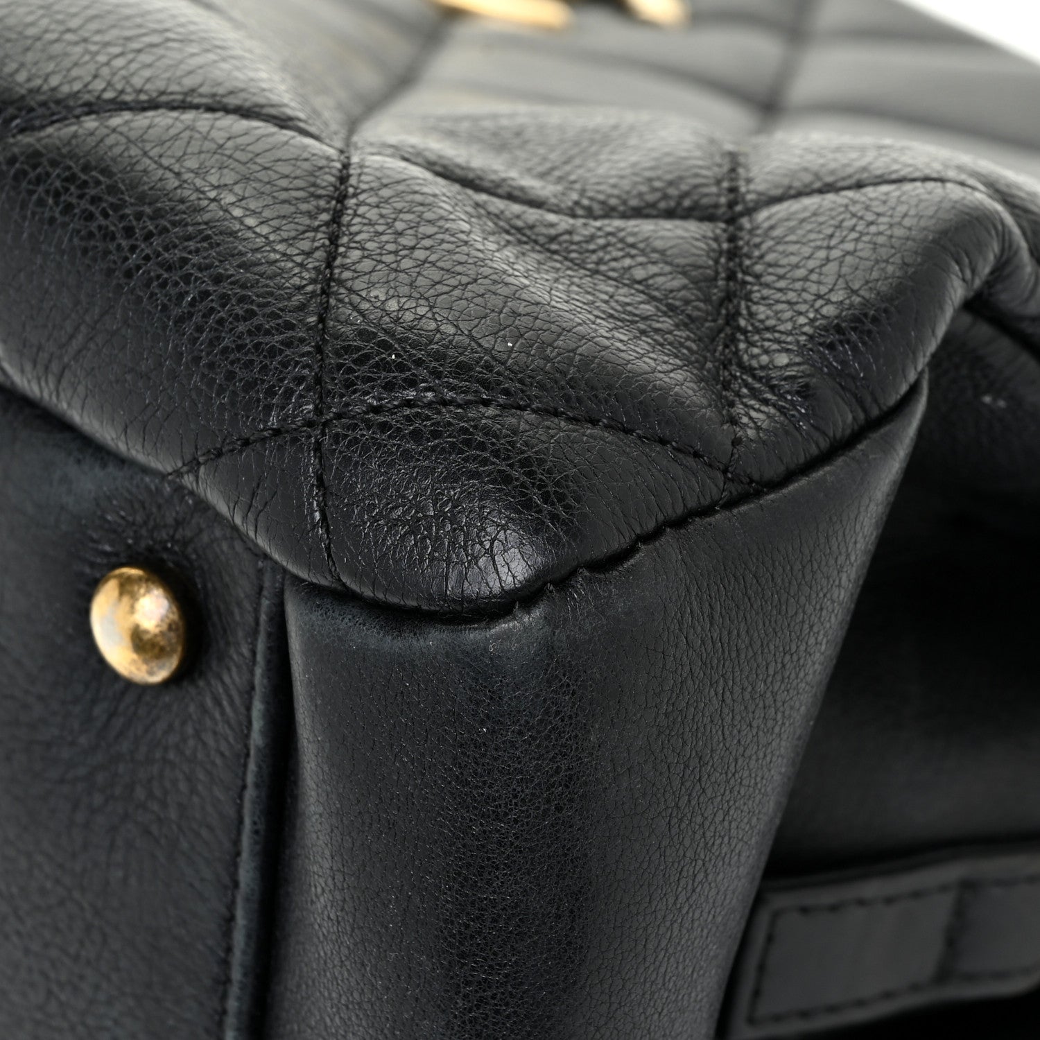 Chanel Calfskin Quilted Small CC Crown Tote Black 12 of 21