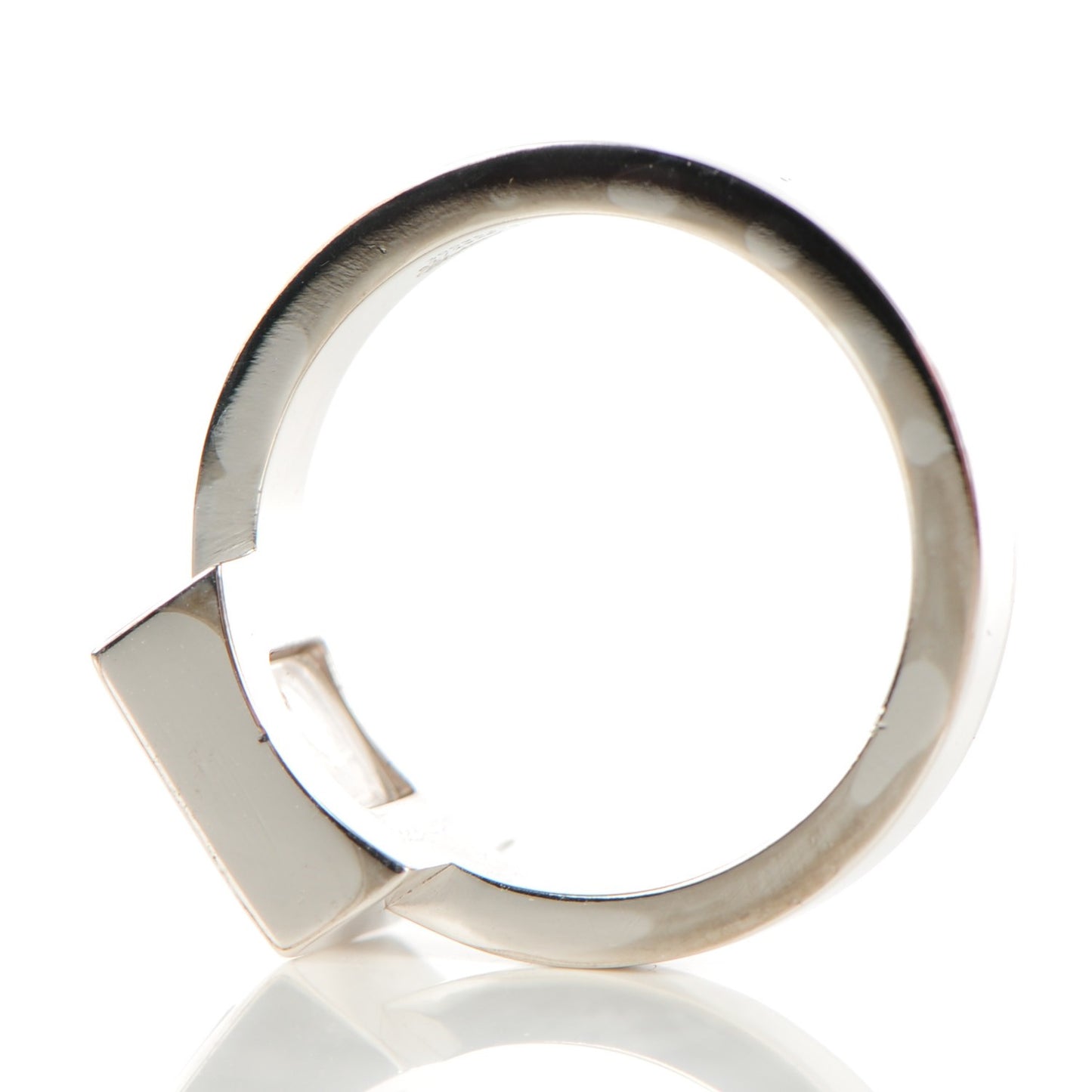 18K White Gold Happy Diamond Square Ring 8.25