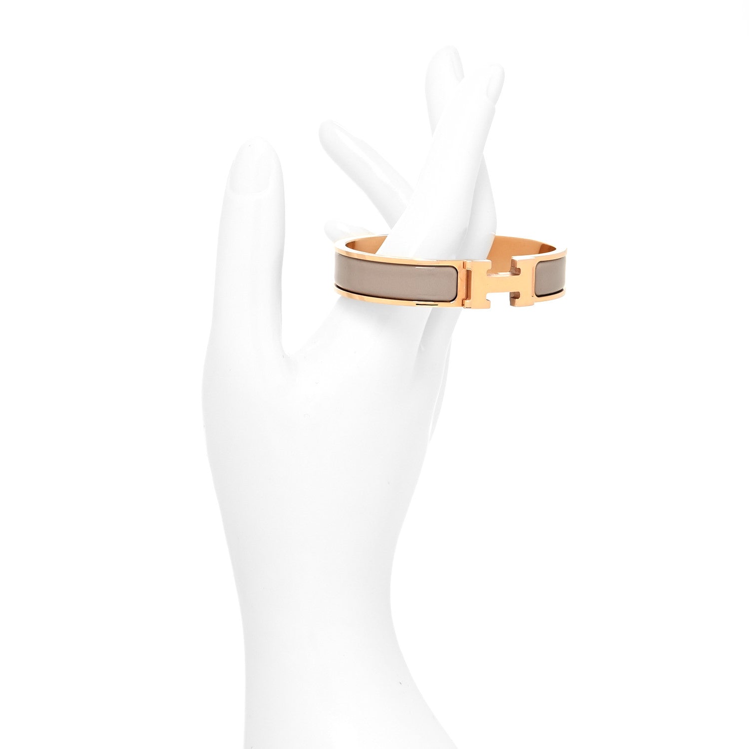 Hermes Enamel Narrow Clic Clac H Bracelet PM Marron Glace 2 of 5
