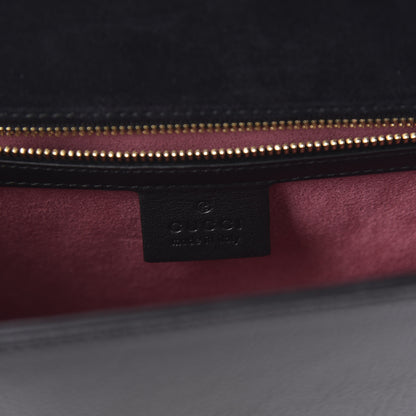 Gucci Calfskin Embroidered Small Sylvie Shoulder Bag Black 8 of 10