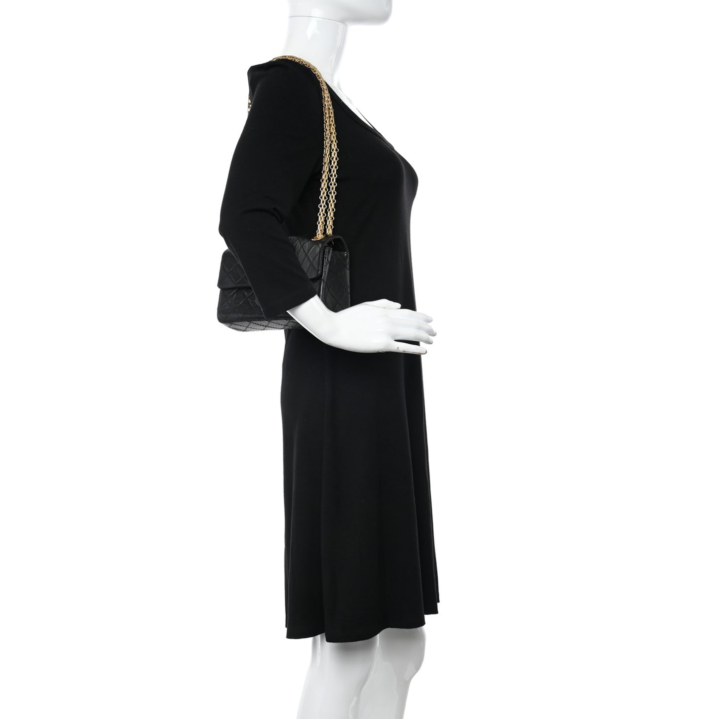 Aged Calfskin Quilted 2.55 Reissue Mini Flap Black