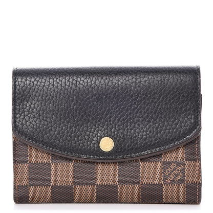 Louis Vuitton Damier Ebene Normandy Compact Wallet Black 1 of 8