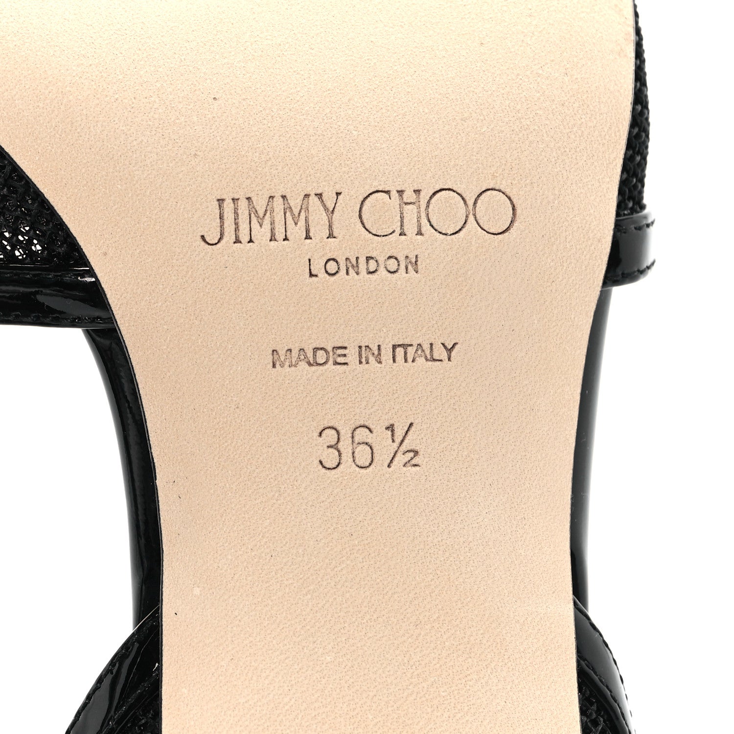 Jimmy Choo Mesh Patent Carolyn 60 Pumps 36.5 Black 7 of 9