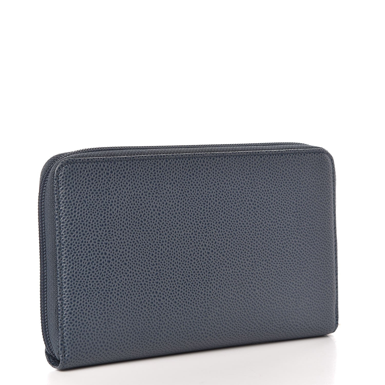 Chanel Caviar Timeless Travel Zip Wallet Blue 3 of 8