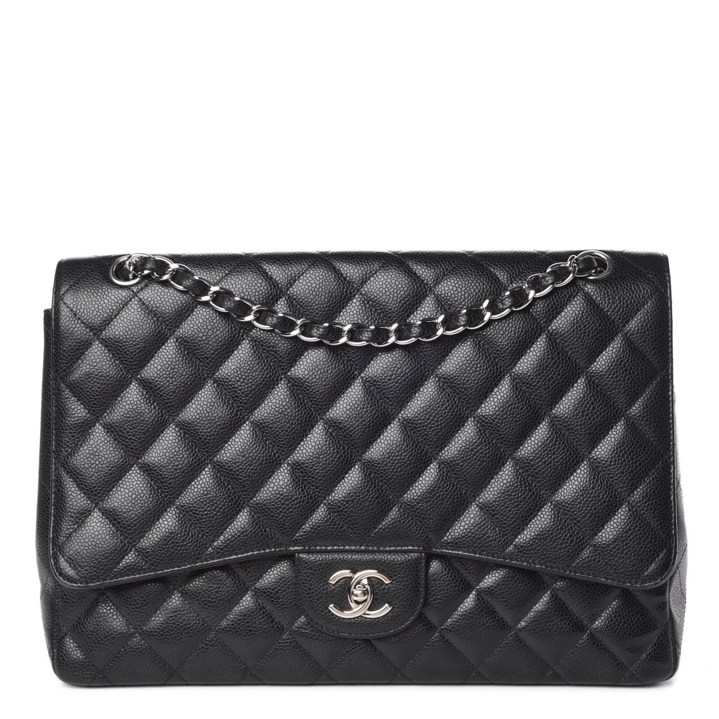 Caviar Quilted Maxi Single Flap Black