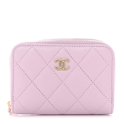 Chanel Caviar Quilted Zip Coin Purse Light Purple 1 of 7