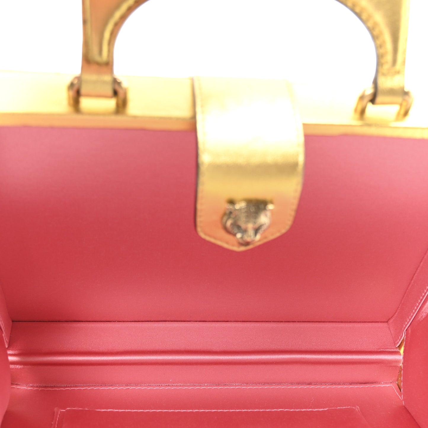 Metallic Nappa Matelasse Broadway Top Handle Bag Gold