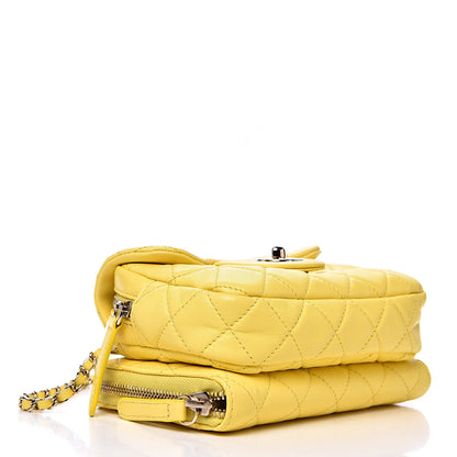 Chanel Lambskin Quilted Small Pocket Camera Case Yellow 3 of 13