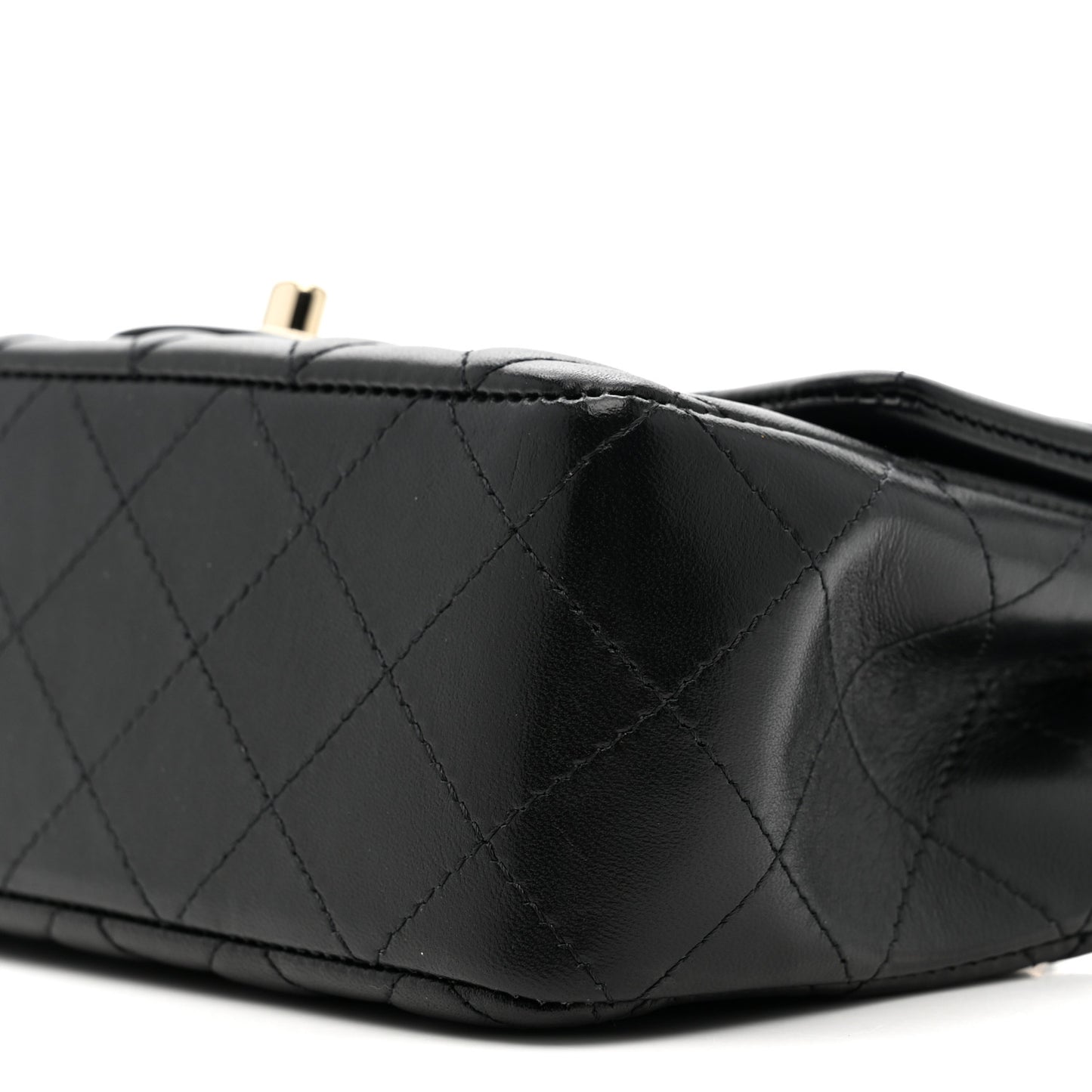 Lambskin Quilted Mini Rectangular Flap Black