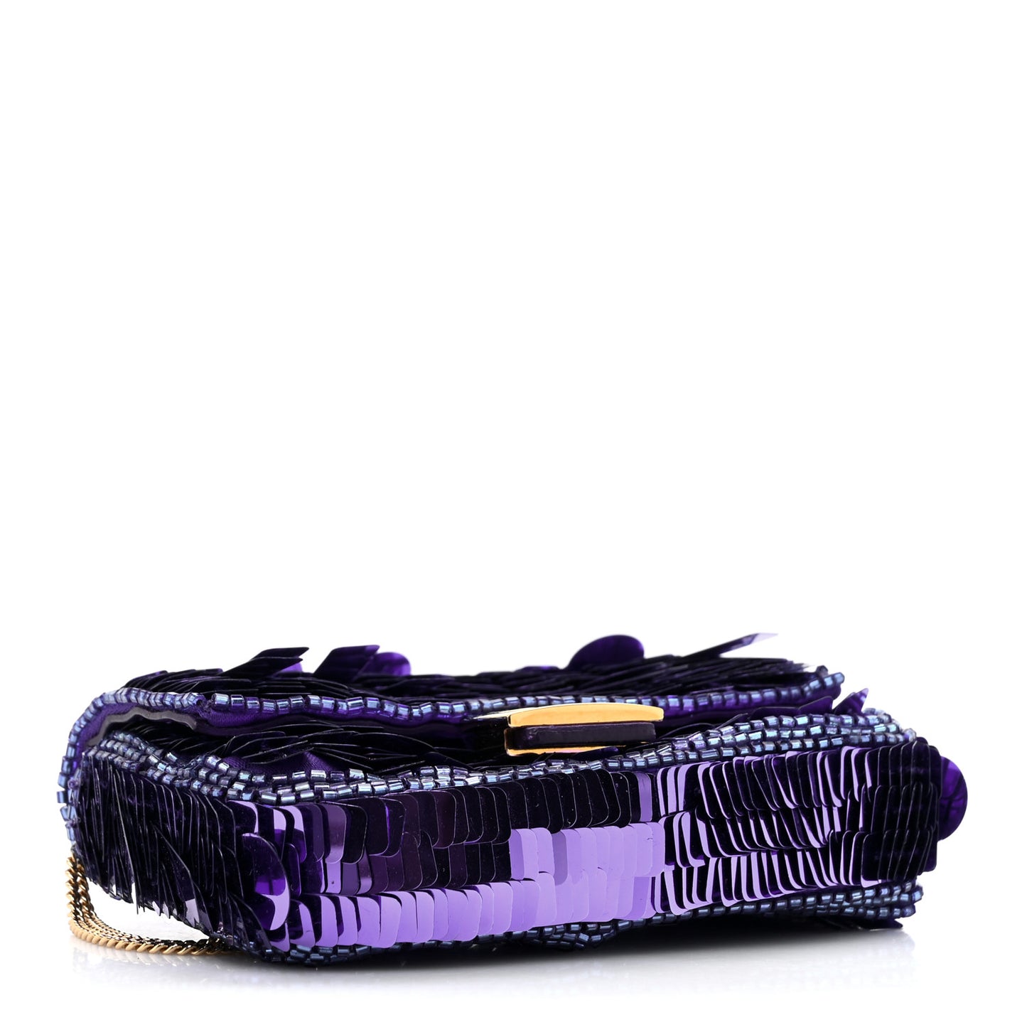 Sequin Paillettes Shiny Nappa Sex and the City Nano Baguette Charm Viola Purple Rain