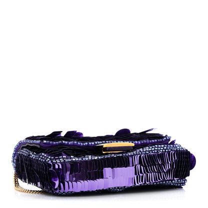 Fendi Sequin Paillettes Shiny Nappa Sex and the City Nano Baguette Charm Viola Purple Rain 4 of 13