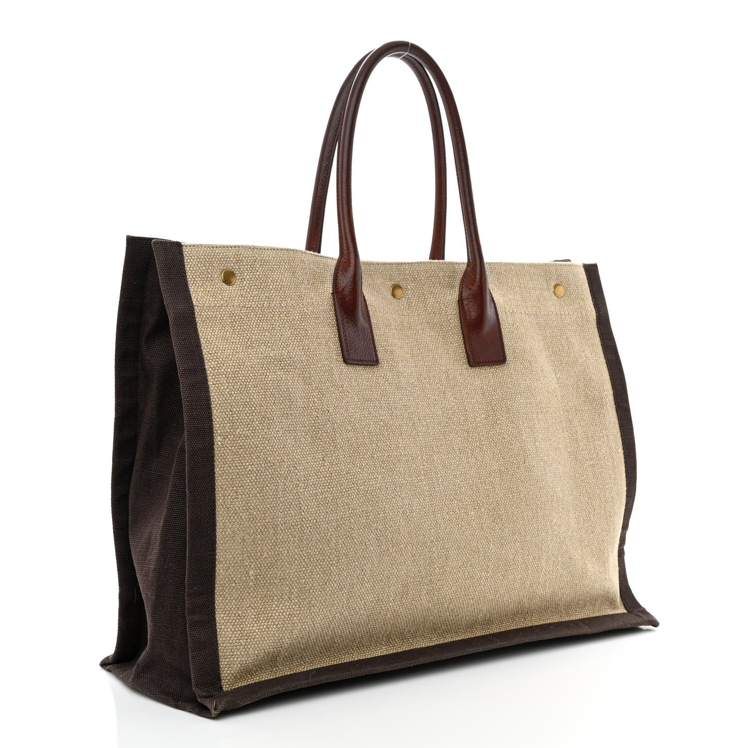 Saint Laurent Linen Calfskin Rive Gauche Tote Natural 3 of 13