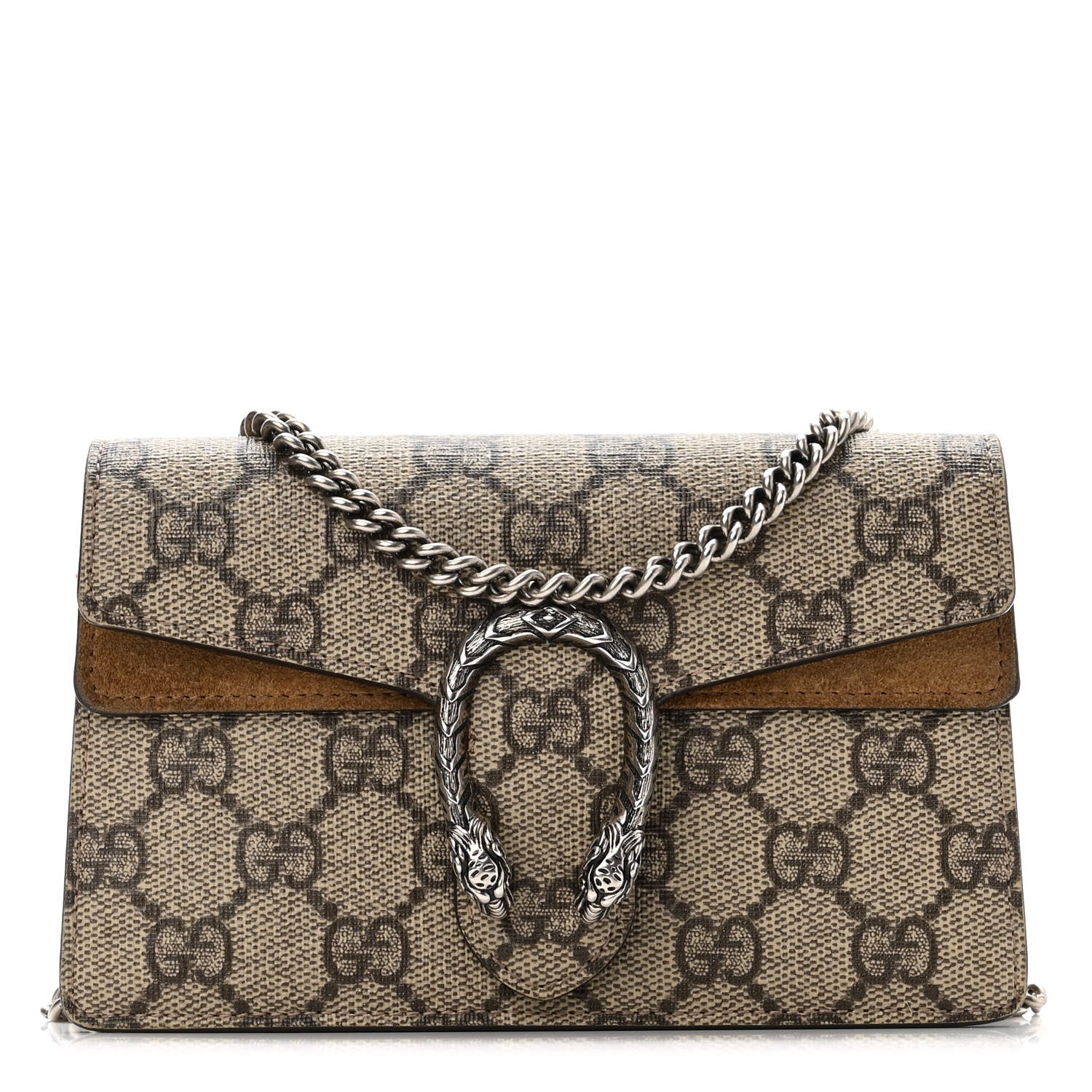 Gucci GG Supreme Monogram Super Mini Dionysus Shoulder Bag Taupe 1 of 9