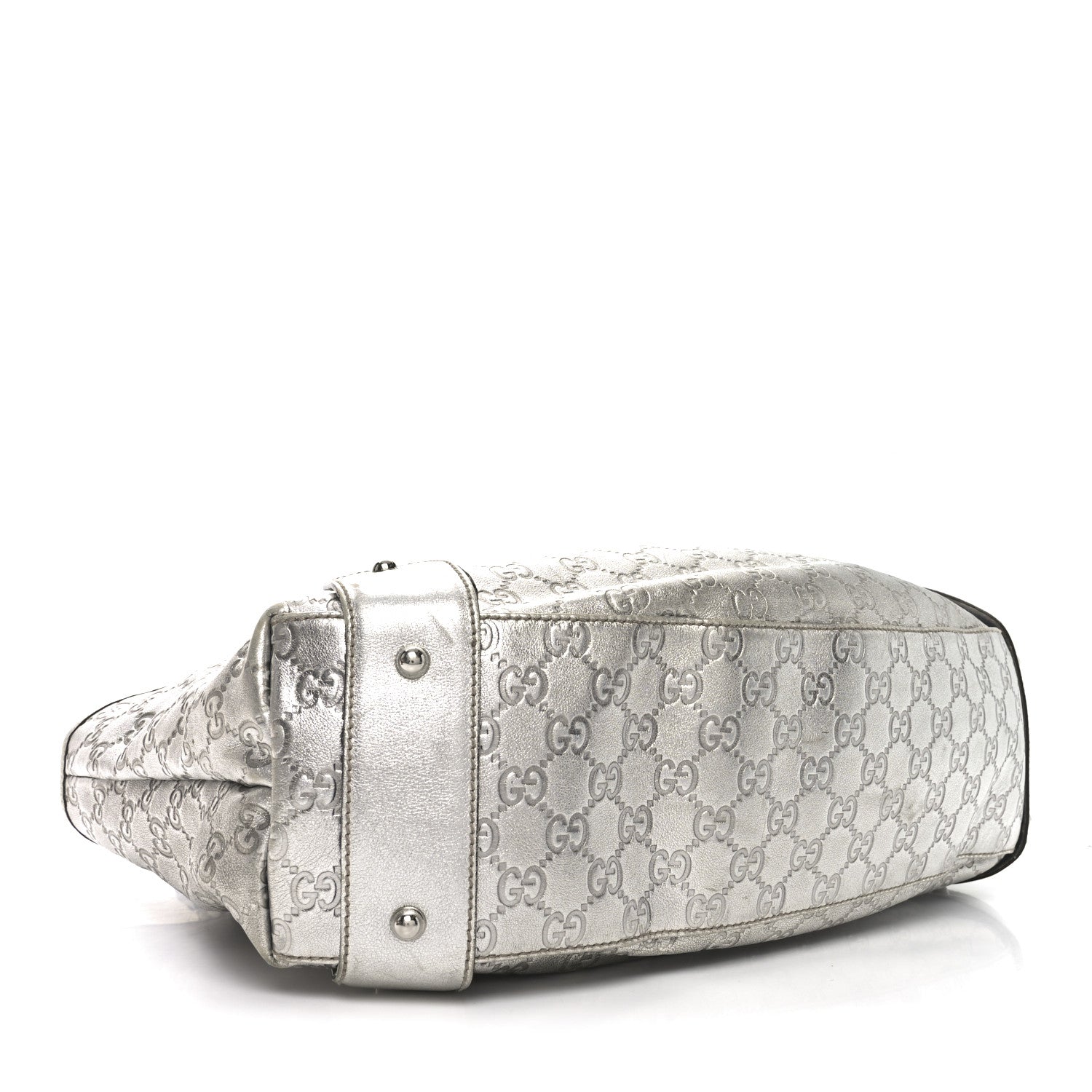 Gucci Metallic Guccissima Medium Pelham Shoulder Bag Silver 4 of 10