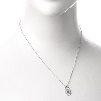 Tiffany Platinum Diamond Small Vintage Lock Pendant Necklace 2 of 8