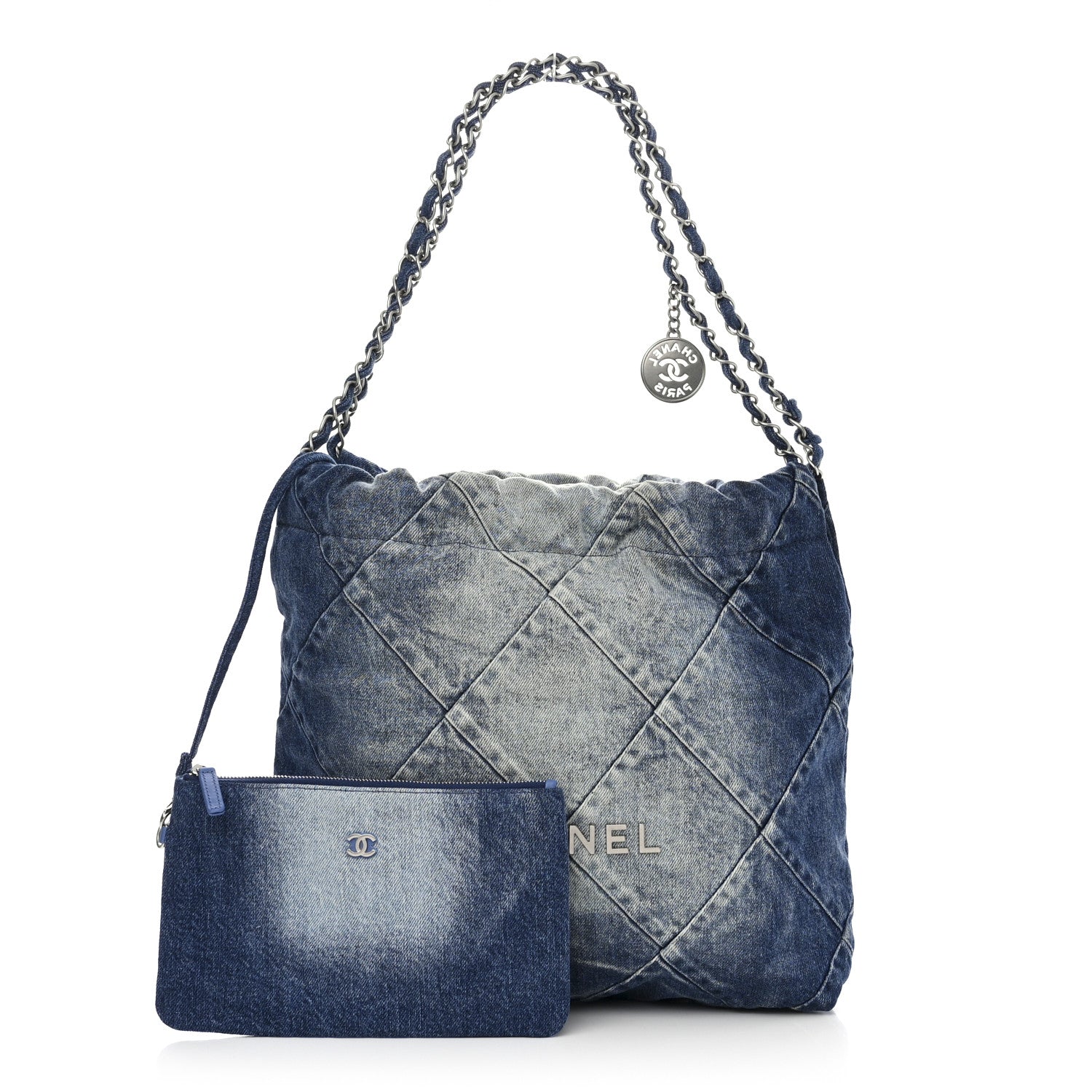 Chanel Denim Quilted Small Chanel 22 Blue 1 of 12