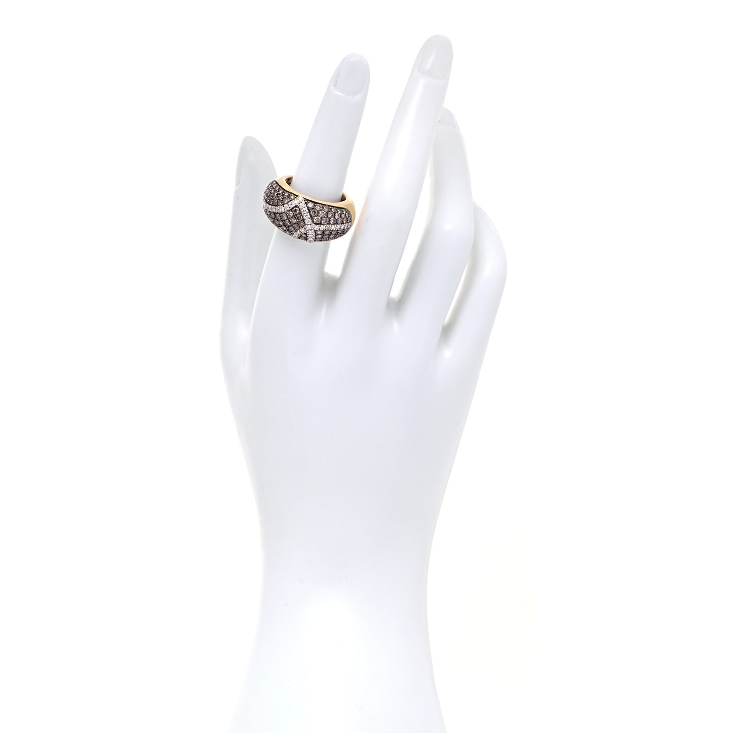 18K Yellow Gold Cognac Diamond Fantasia Ring 54 7