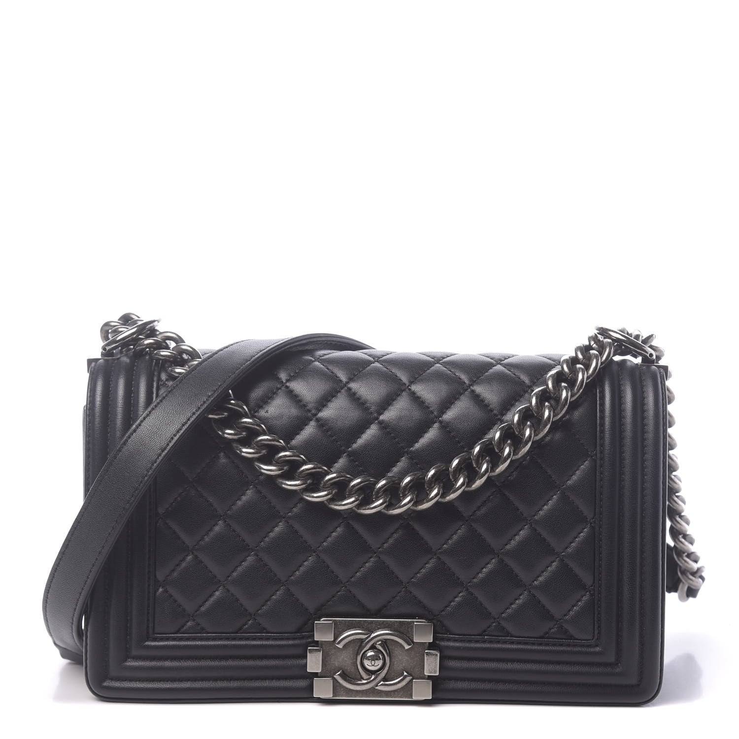 Chanel Lambskin Quilted Medium Boy Flap Black 1 of 14