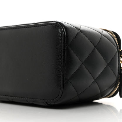 Chanel Lambskin Quilted Small Top Handle Vanity Case With Chain Black 10 of 11