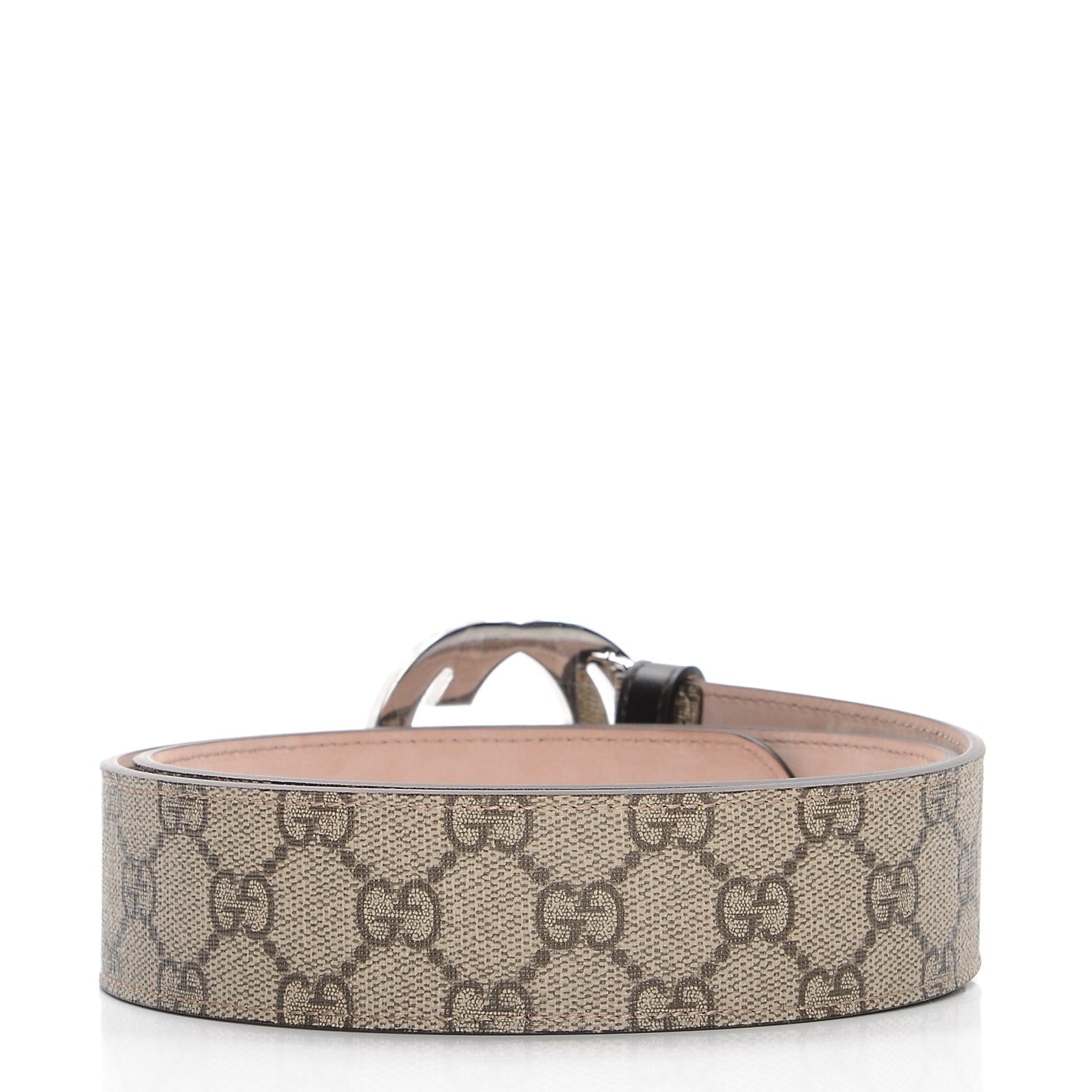 Gucci GG Supreme Monogram Selleria Calfskin Interlocking G 40mm Belt 90 36 Beige Ebony Cocoa 3 of 7