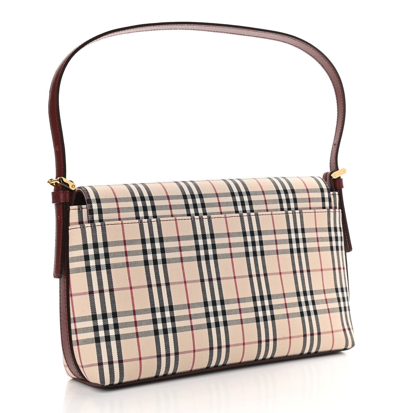 House Check Flap Bag Burgundy