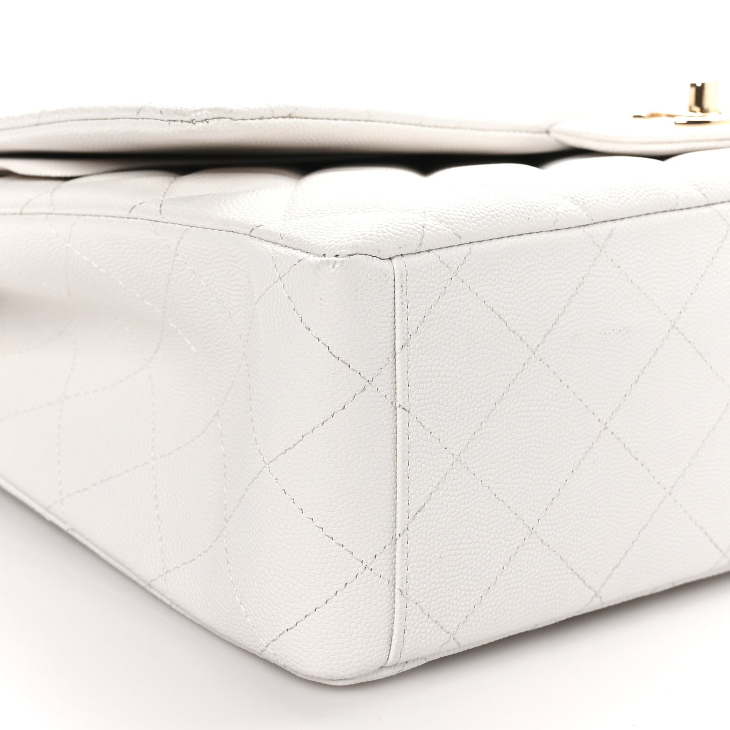 Caviar Quilted Maxi Double Flap White