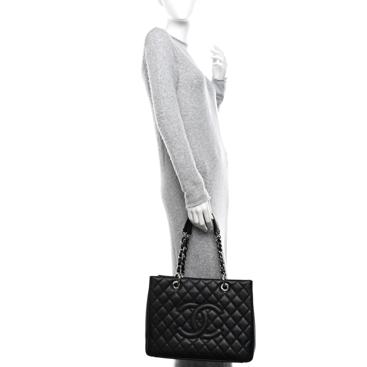 Chanel Caviar Quilted Grand Shopping Tote GST Black 2 of 12