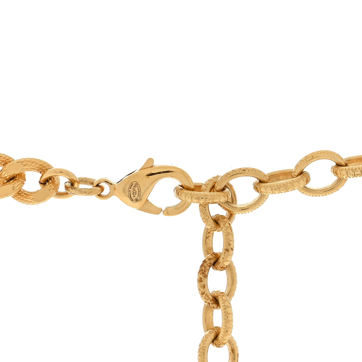 Crystal Chain Link CC Choker Necklace Gold