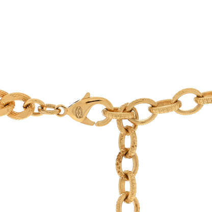 Chanel Crystal Chain Link CC Choker Necklace Gold 3 of 5