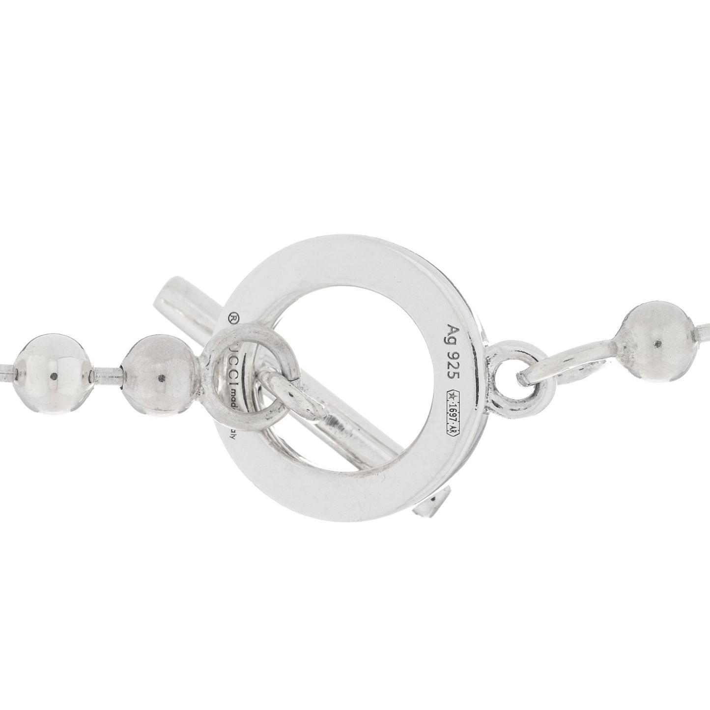 Sterling Silver Interlocking G Charm Toggle Necklace