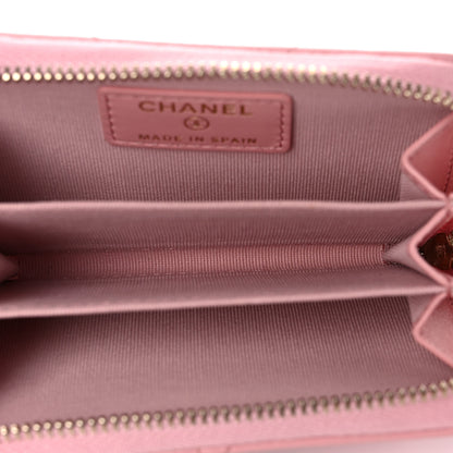 Chanel Lambskin Quilted Chanel 19 Zip Around Coin Purse Wallet Light Pink 5 of 7