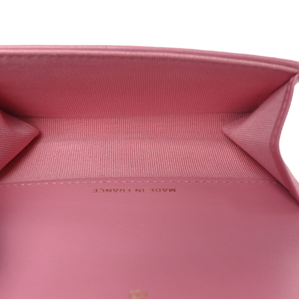 Chanel Lambskin Quilted Flap Card Holder Wallet Pink 1849475 – FASHIONPHILE