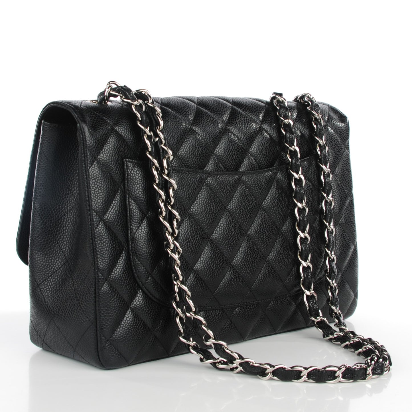 Caviar Quilted Jumbo Single Flap Black