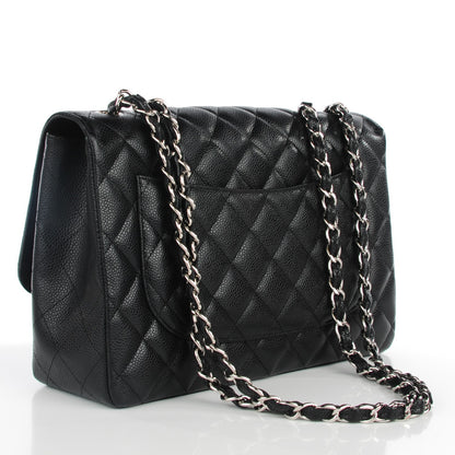 Chanel Caviar Quilted Jumbo Single Flap Black 5 of 11