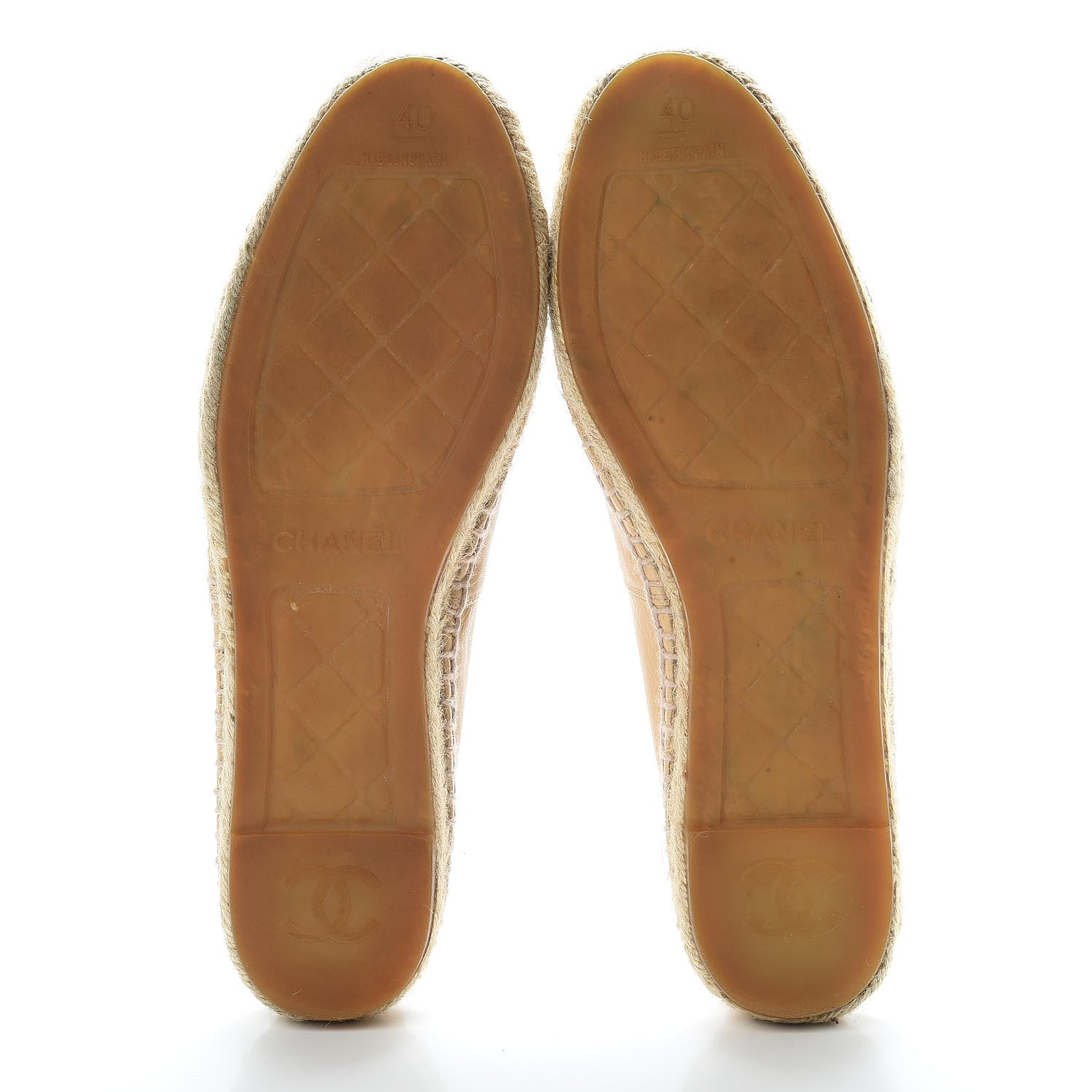 Chanel Lambskin CC Espadrilles 40 Beige Black 7 of 18
