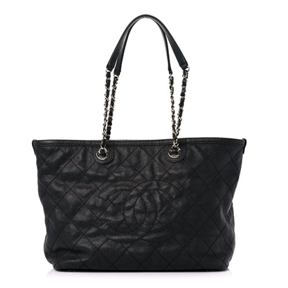 Chanel Grained Calfskin Quilted Small Daily Shopping Tote Black 3 of 13