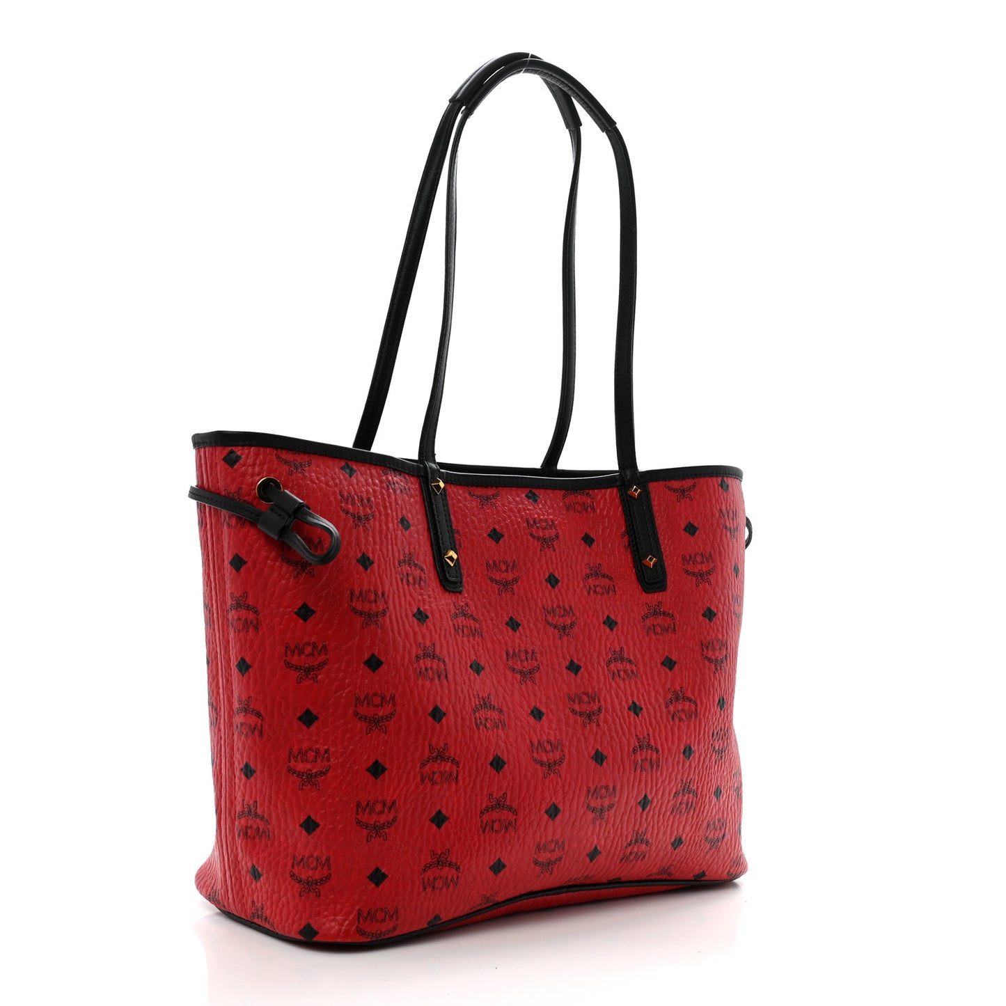 Visetos Medium Project Reversible Shopper Tote Ruby Red Black