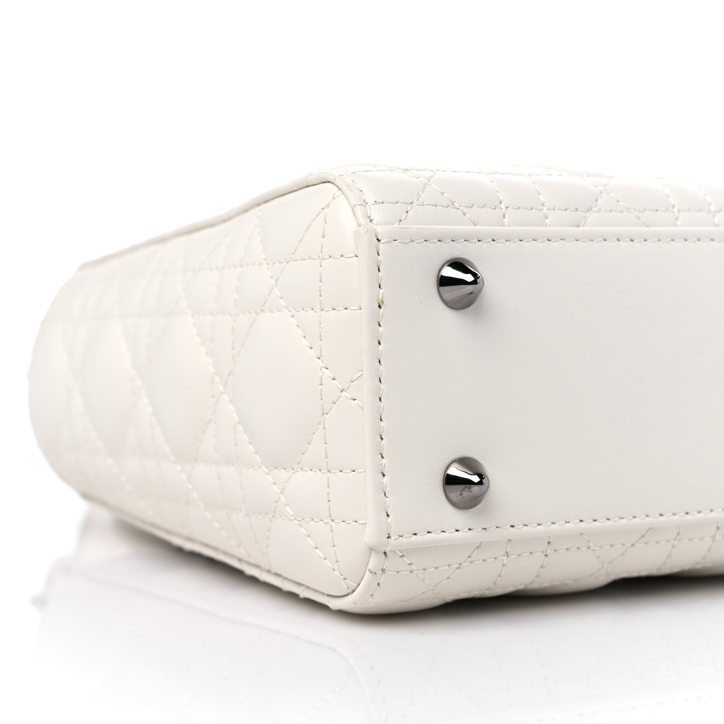 Lambskin Cannage Small My ABCDior Lady Dior White