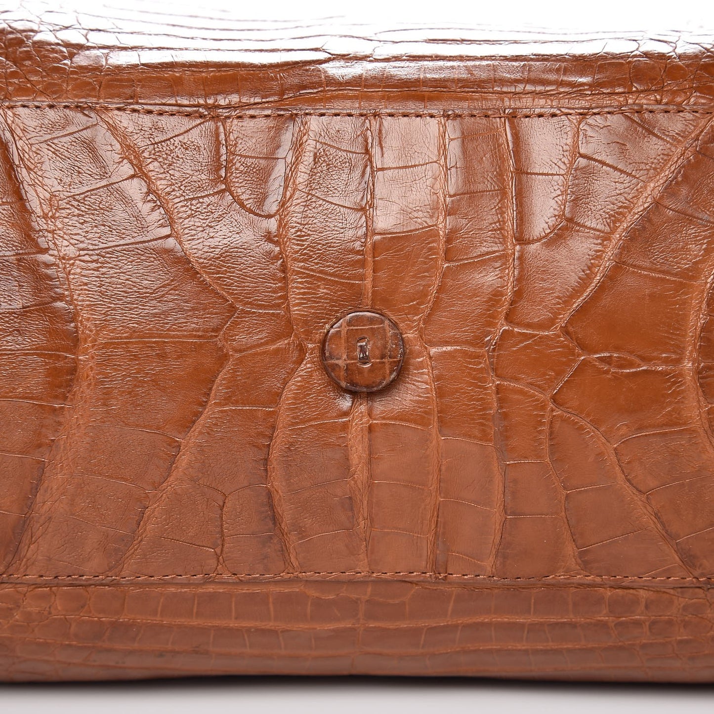Crocodile Top Handle Tote Brown
