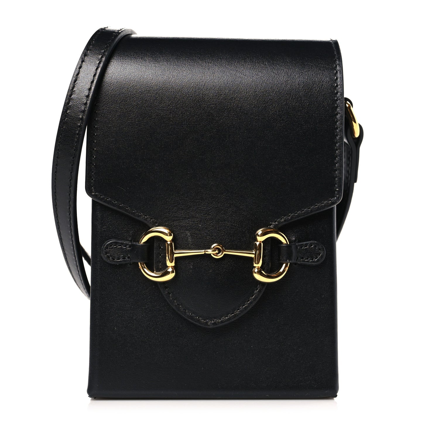 Boarded Plutone Calfskin Mini Horsebit 1955 Crossbody Bag Black