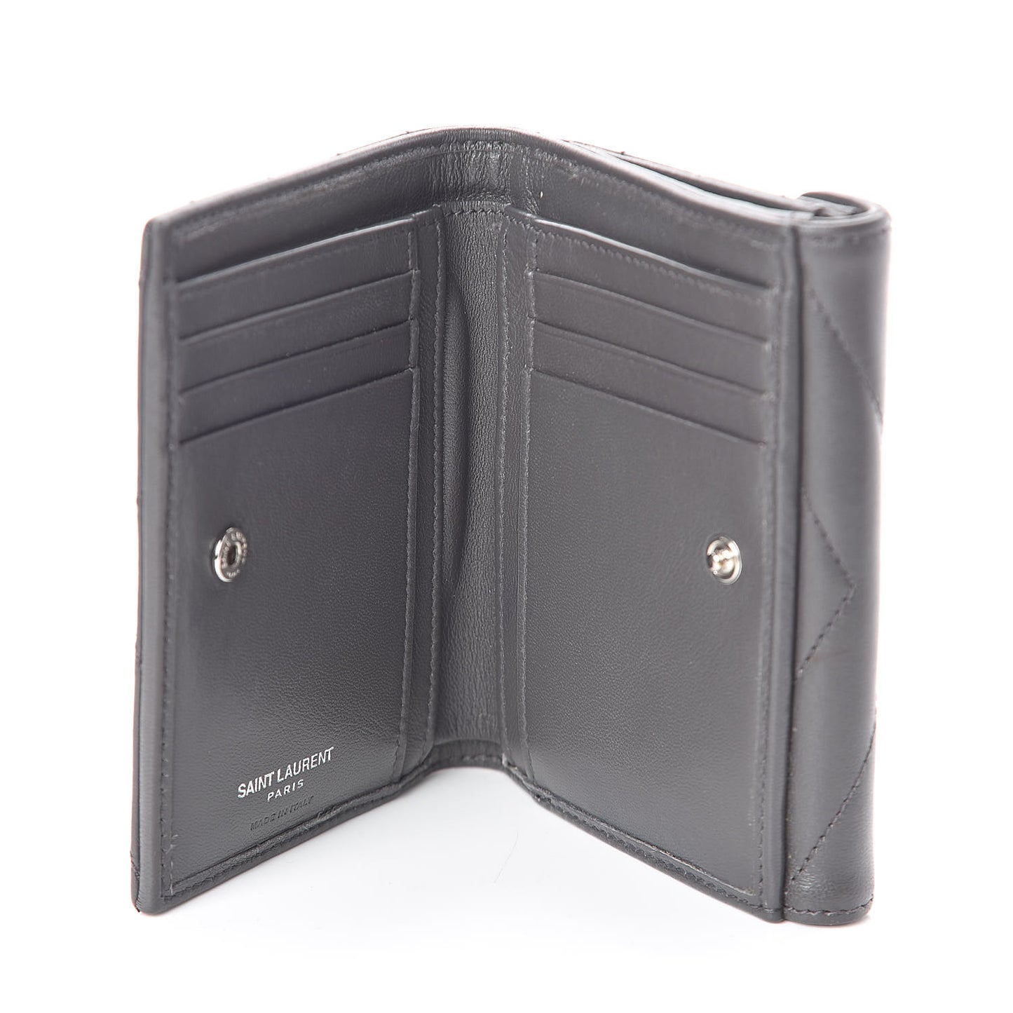 Lambskin Y Quilted Monogram Compact Loulou Wallet Asphalt